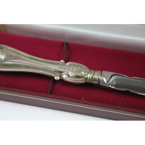 53 - vintage hallmarked .925 sterling handled letter opener in original box 31g