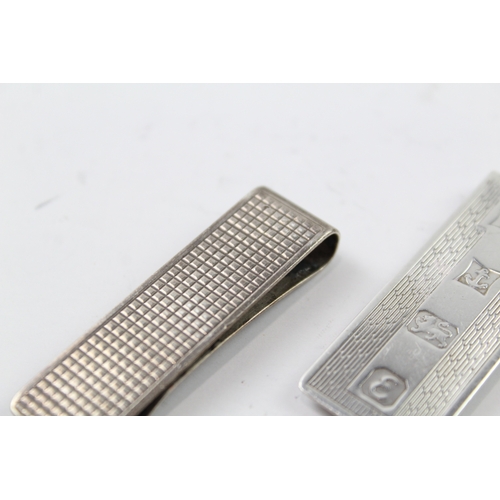 58 - 2 x .925 sterling silver gents money clips