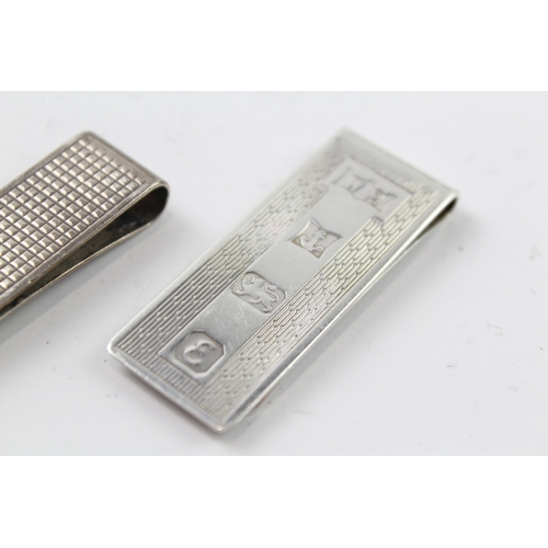 58 - 2 x .925 sterling silver gents money clips