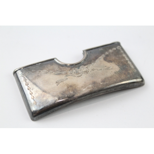 66 - antique .925 sterling silver curved calling card case