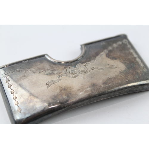 66 - antique .925 sterling silver curved calling card case