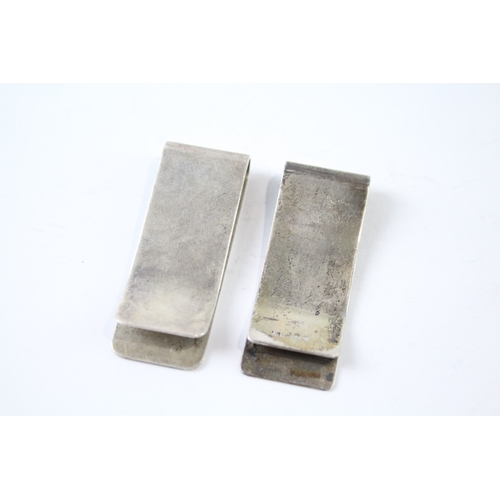 83 - 2 x .925 sterling silver gents money clips