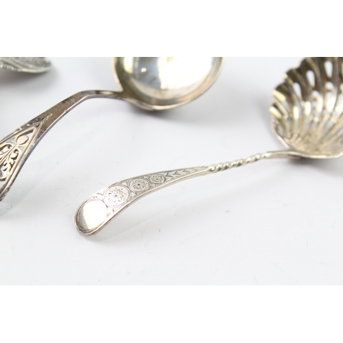 84 - 3 x .830 & .925 sterling silver spoons inc sifter etc