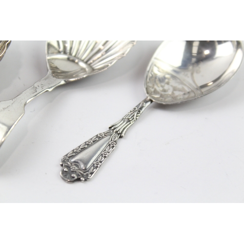 85 - 3 x .925 sterling silver caddy spoons inc victorian