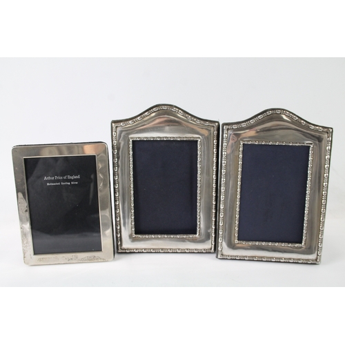 86 - 3 x .925 sterling silver photograph frames