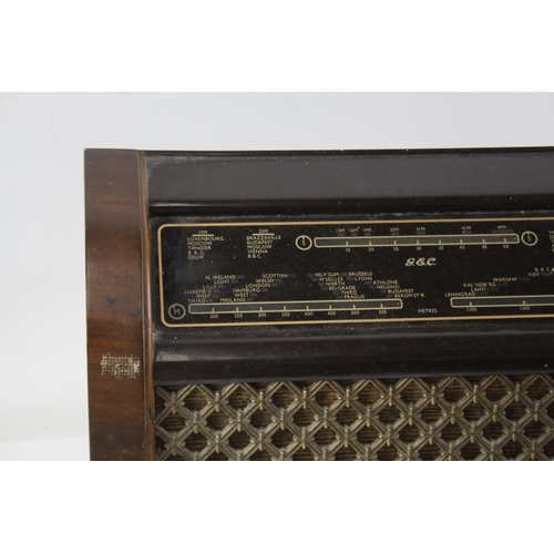 506 - Vintage G.E.C General electric Company Wooden Valve Radio untested Sold as Not w