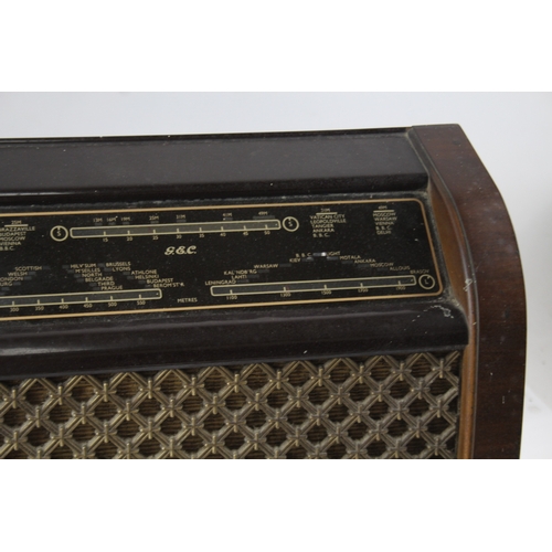 506 - Vintage G.E.C General electric Company Wooden Valve Radio untested Sold as Not w