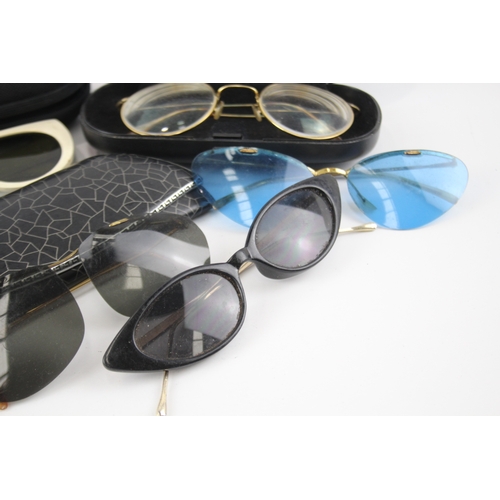 521 - Vintage Sunglasses Retro Plastic Inc Cases, Jean Lafont Paris Joblot