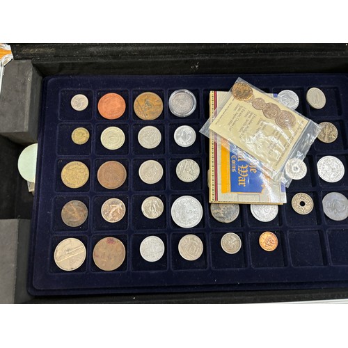 23 - Large case of coins includes reproduction roman coins etc