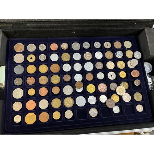 23 - Large case of coins includes reproduction roman coins etc