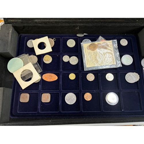 23 - Large case of coins includes reproduction roman coins etc