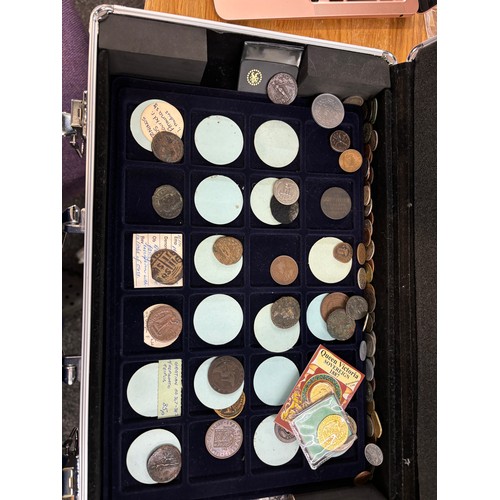 17 - Large case of coins includes Reproduction roman coins etc