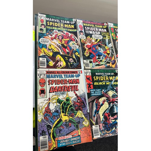 9 - Selection of Marvel Spiderman comics dated from the 70s/80s to include ' Marvel Team Up featuring Sp... 