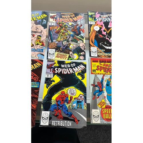 48 - Selection of Marvel Spiderman comics dated from the 80s to include ' Web of Spider-Man The Rocket Ra... 