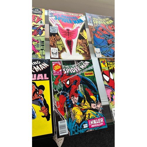 47 - Selection of Marvel Spiderman comics dated from the 80s/90s to include ' The Spectacular Spider - Ma... 