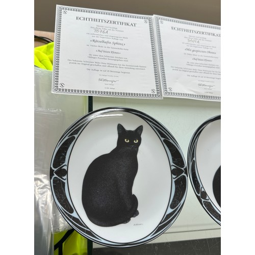 218 - Set of 6 Bradford Exchange ' Vons Hans Ruttimann' black cat plates all complete with boxes and COA