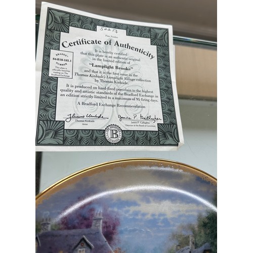 195A - Selection of 8 Thomas Kinkade Lamplight Village Plates Bradford Exchange to include ' Lamplight Broo... 