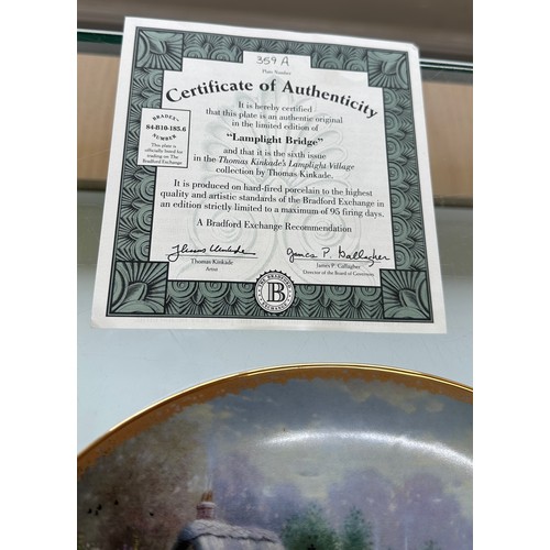 195A - Selection of 8 Thomas Kinkade Lamplight Village Plates Bradford Exchange to include ' Lamplight Broo... 