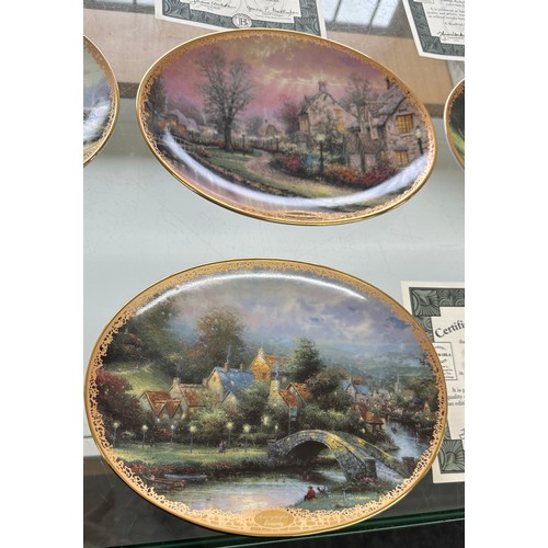 195A - Selection of 8 Thomas Kinkade Lamplight Village Plates Bradford Exchange to include ' Lamplight Broo... 