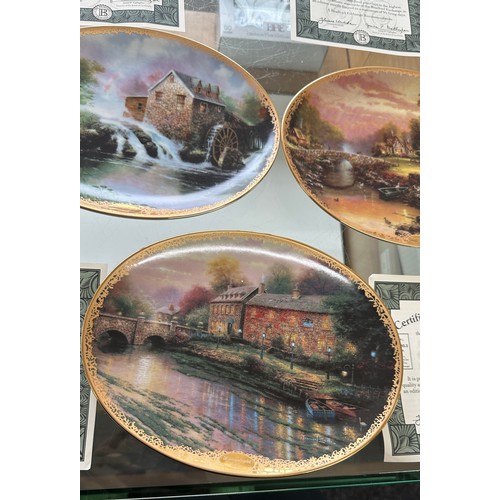 195A - Selection of 8 Thomas Kinkade Lamplight Village Plates Bradford Exchange to include ' Lamplight Broo... 