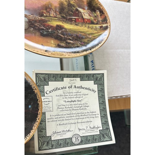 195A - Selection of 8 Thomas Kinkade Lamplight Village Plates Bradford Exchange to include ' Lamplight Broo... 