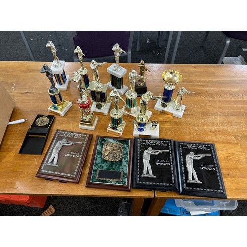 130 - Large selection of gun shooting trophies