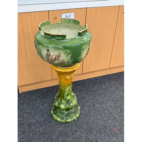 275 - Vintage jardiniere on stand, 29 inches tall