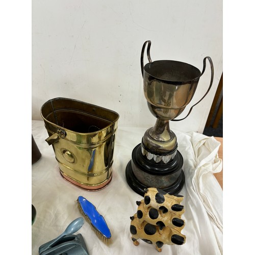 170 - Selection of miscellaneous items includes trophy, bucket etc