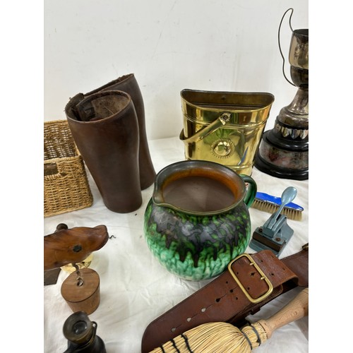 170 - Selection of miscellaneous items includes trophy, bucket etc