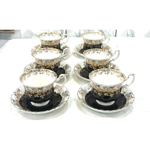 95 - Six Royal Albert Regal Series cup and saucers