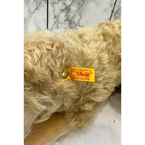 104 - Vintage Steiff dog teddy bear with original tag