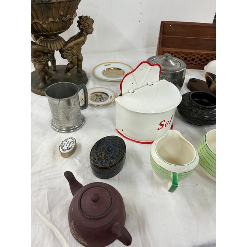 248 - Selection of collectables includes centerpiece, thermometer etc