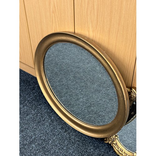 107 - Two framed mirrors includes chalk frames etc largest measures approximately 23 inches by 20 inches