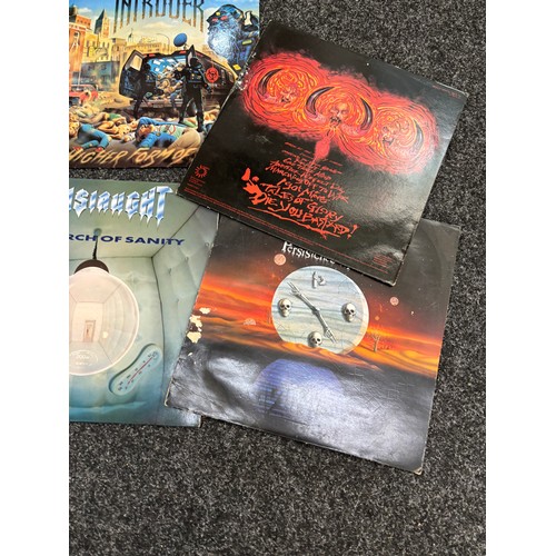 71 - Selection of 4 Heavy rock Records includes On Siaughtm Intruder etc