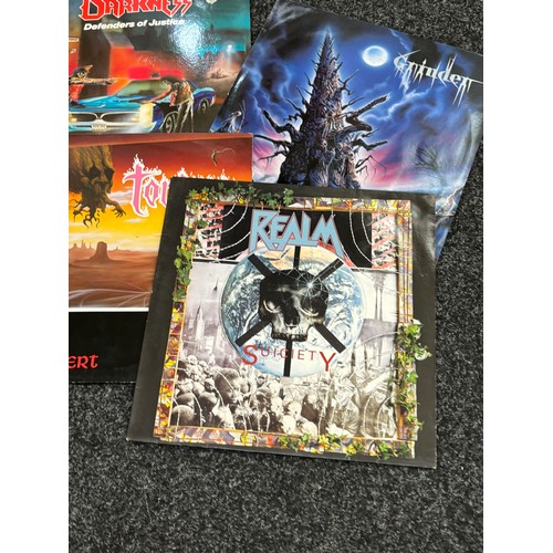 109 - Selection of 4 Heavy rock Records includes Urn the mad, metal and hell etc