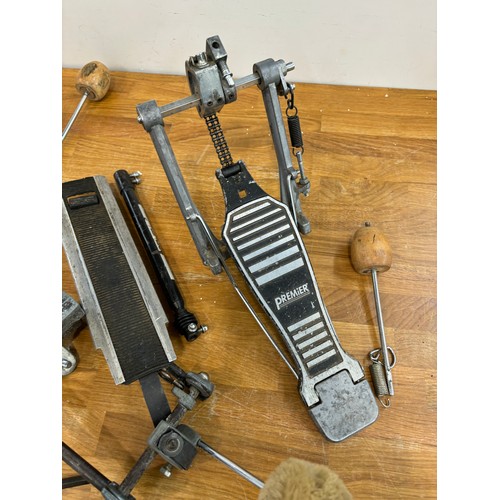 240 - Vintage premier double base pedal and one other