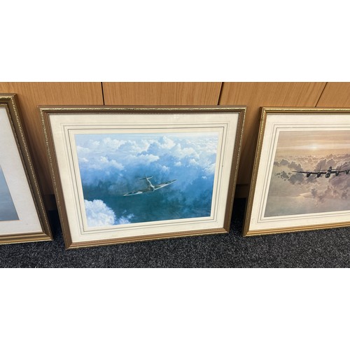 9 - 3 Framed aircraft prints by Coulson, frame measures approximately 21 by 17 inches