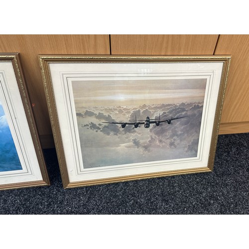 9 - 3 Framed aircraft prints by Coulson, frame measures approximately 21 by 17 inches