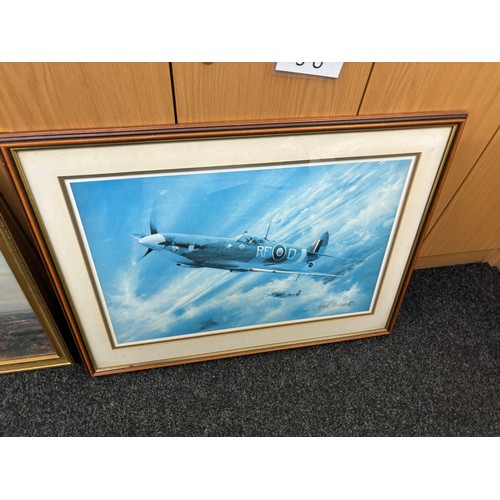 21 - 2 Framed aircraft prints by Coulson, Peter West, frame measures approximately 31x 23 inches