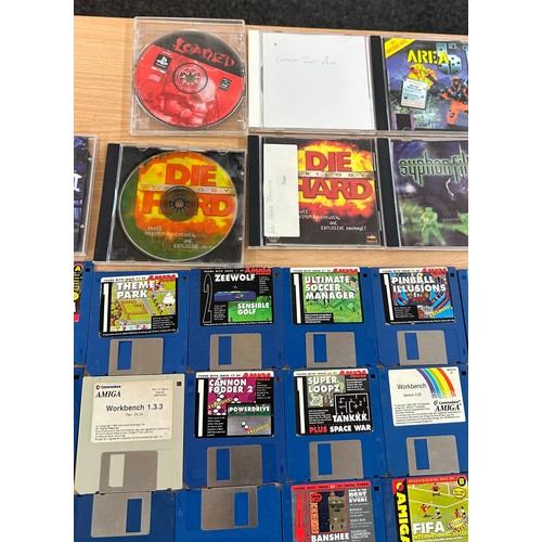 25 - Selection of vintage Amiga Power game cards to include Kids Chaos, Base Jumpers and other vintage pl... 