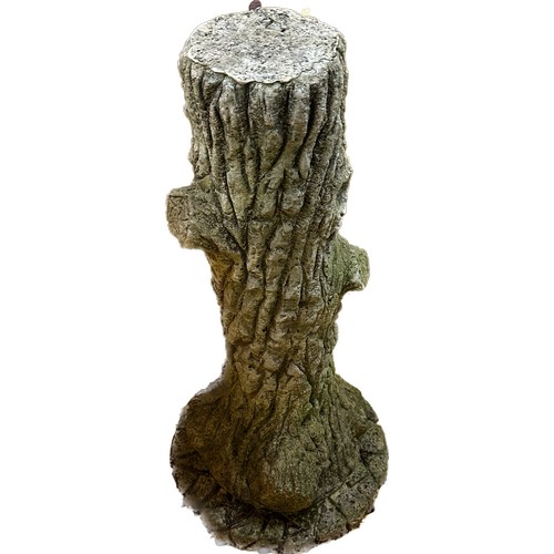 100B - Concrete tree trunk garden ornament overall height approximately 24 inches