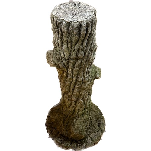 100B - Concrete tree trunk garden ornament overall height approximately 24 inches