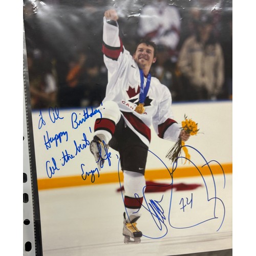 5 - Folder containing various authographed Hockey NFL platers, most with COA, to include players such as... 