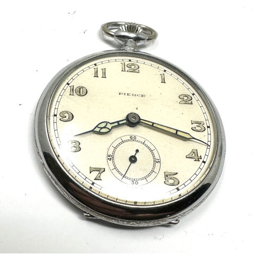 325 - Vintage military style Pierce pocket watch untested