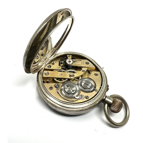 326 - Antique silver open face pocket watch the watch is ticking