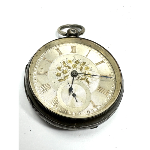 328 - Antique silver dial fusee pocket watch untested