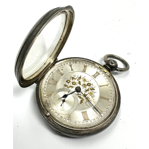 328 - Antique silver dial fusee pocket watch untested