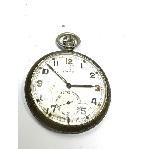 330 - Vinatge military cyma pocket watch untested