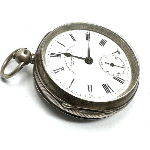 335 - J.G Graves Sheffield silver open face pocket watch the watch is ticking