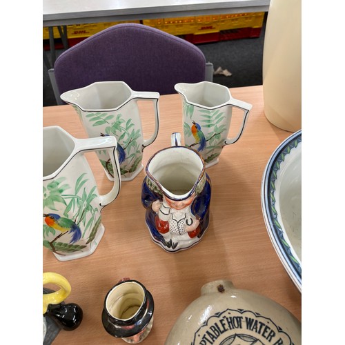 215 - Selection of miscellaneous includes Jug and bowl, Toby jugs, bed warming pan etc